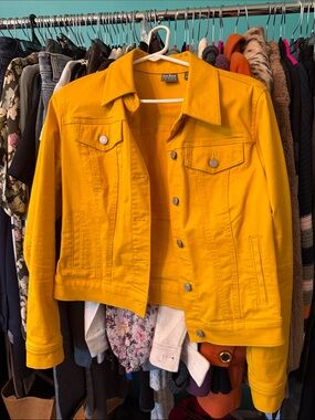 Soho Bright Yellow Denim Trucker Jacket